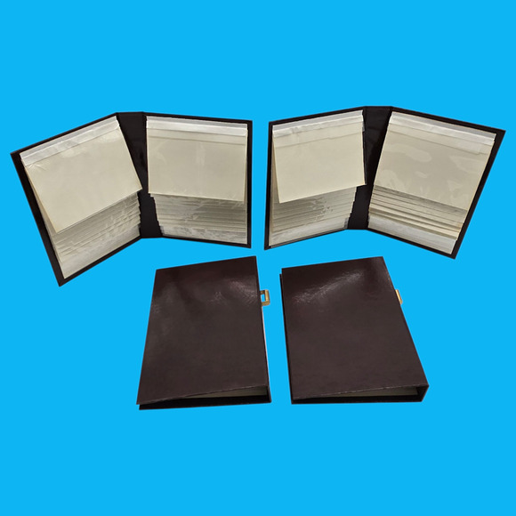 Mid Century Photo Album Set for 3x5 Photos (Embossed Spines with Gold Handles) - Picture 9 of 15